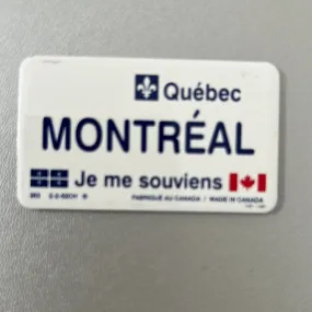 Montreal license plate magnet