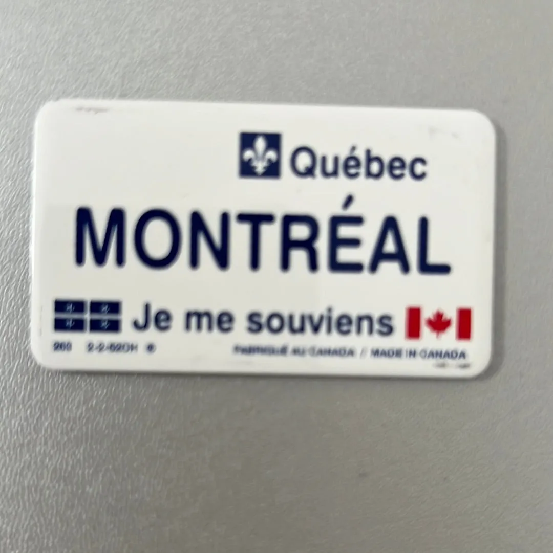 Montreal license plate magnet