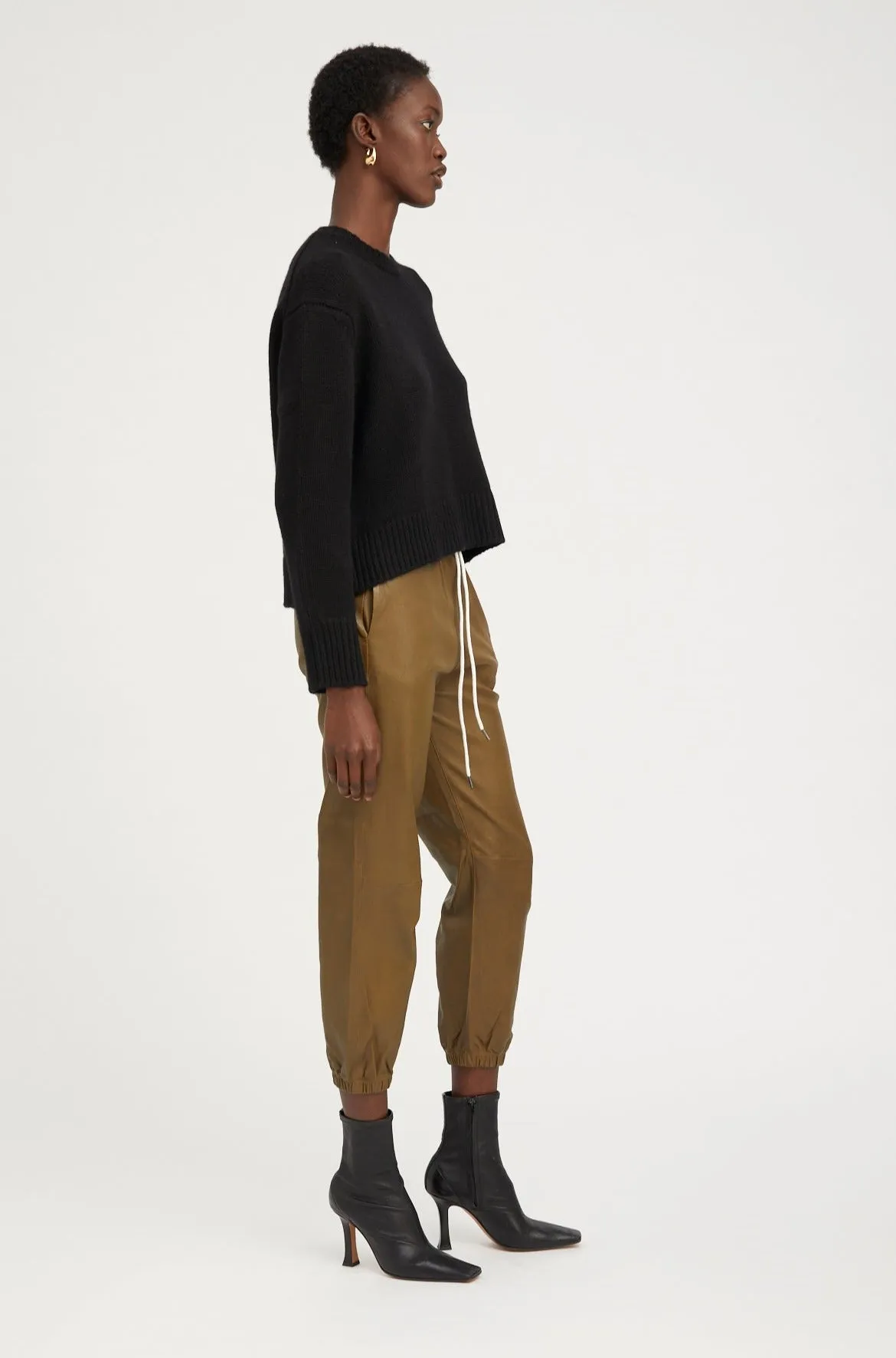 Moss Leather Drawstring Sweatpants