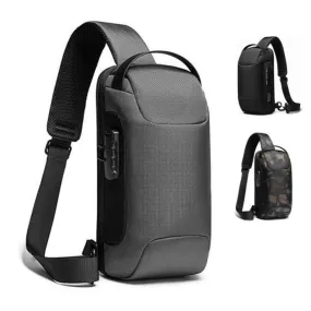 MROYALE™ Mini Sling Anti-Theft Lock USB Men's Chest Crossbody Small Backpack