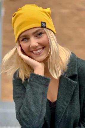 Mustard Peek-A-Boo Beanie