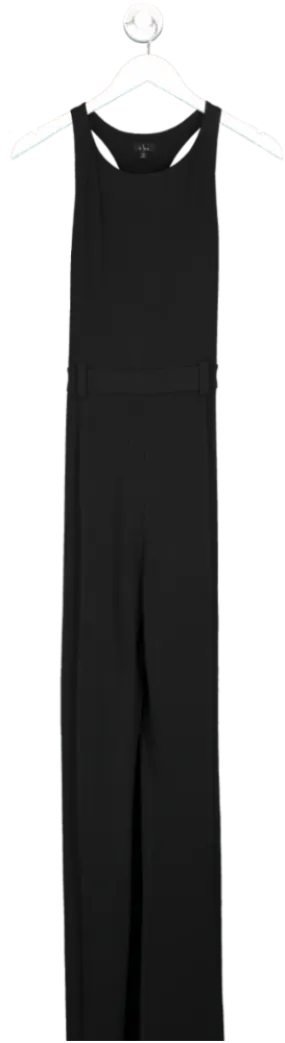 NBD Black Wide Leg Jumpsuit With Side Zip With Open Back UK S