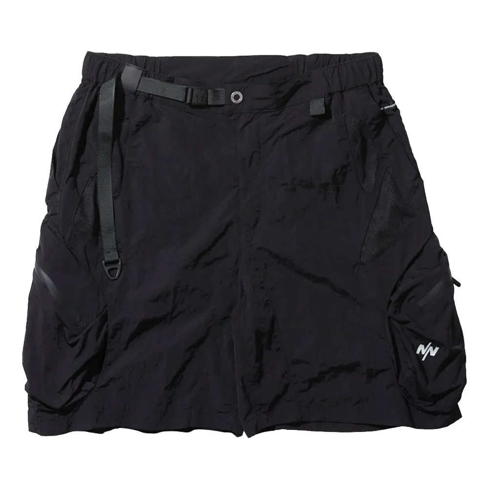 NINE POINT NINE MESH BREATHE MULTI POCKET SHORTS-BLACK