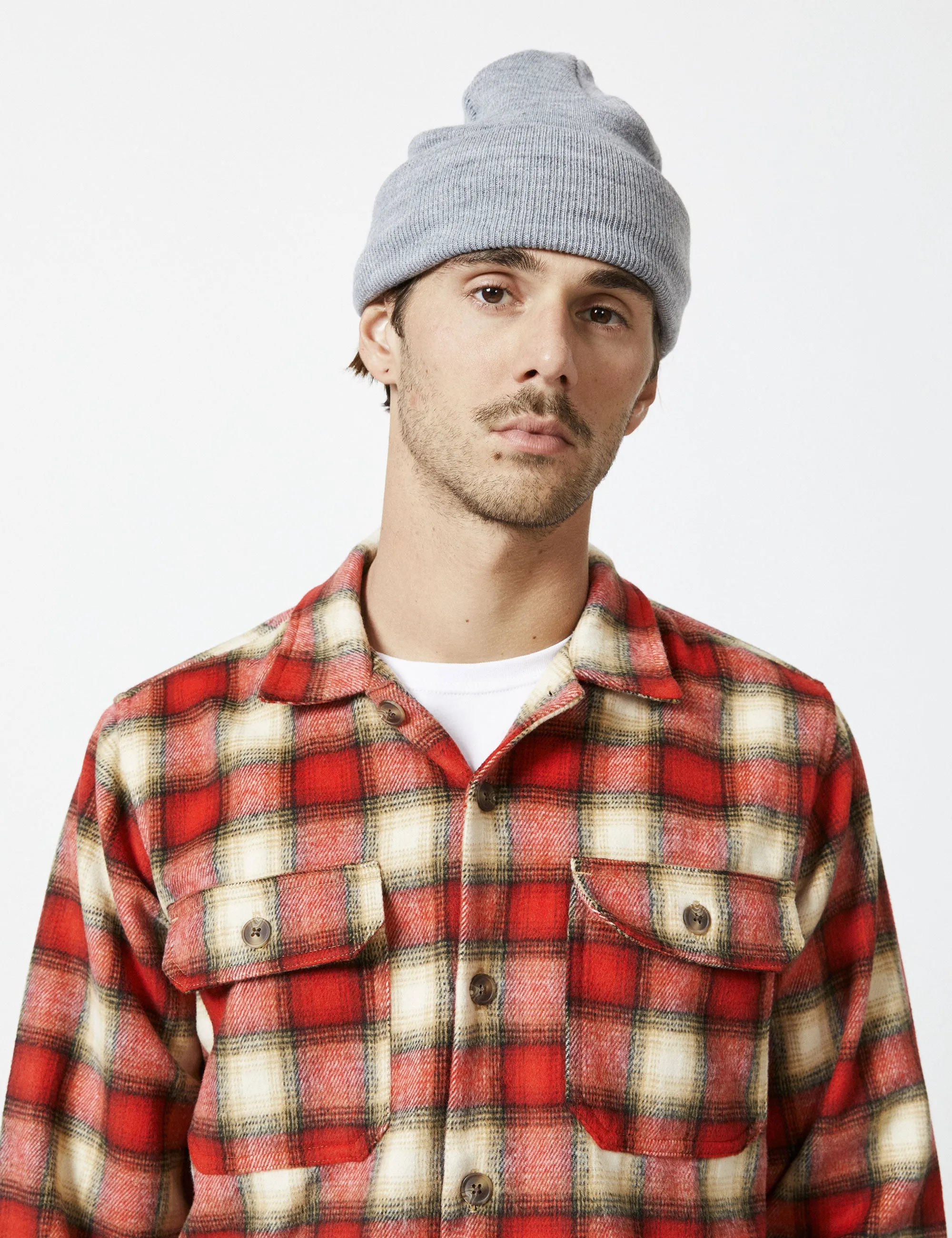 Nomad Overshirt Heavy Flannel - Red/Natural