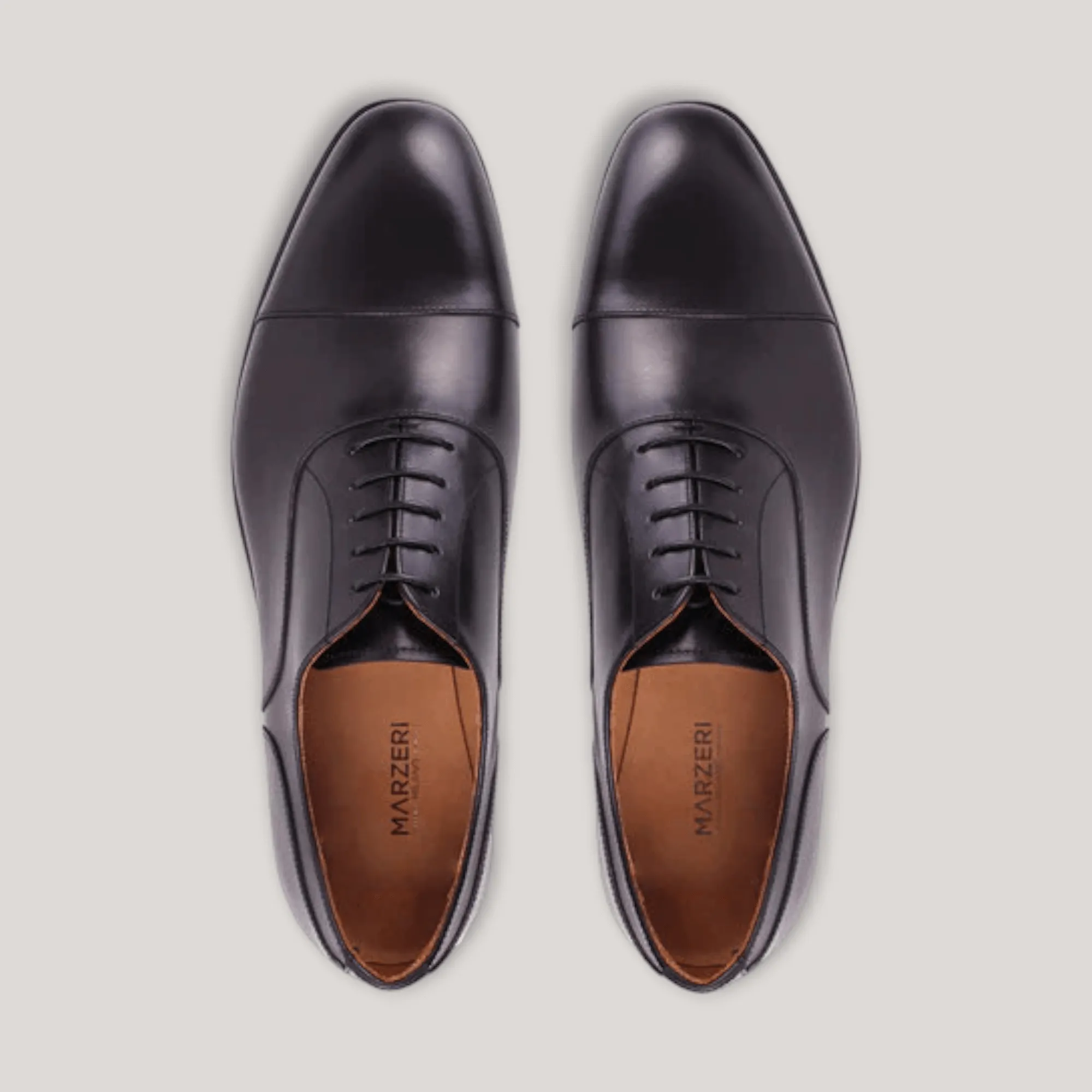 Noto | Black Cap-Toe Oxford Shoes