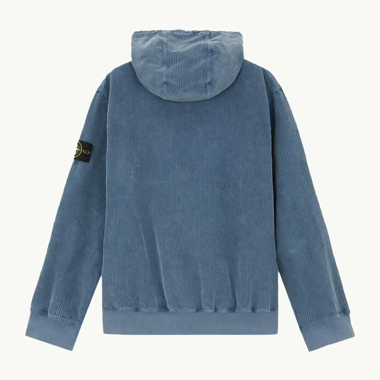 Overshirt Patch Hooded Corduroy Pullover - Mid Blue 4681