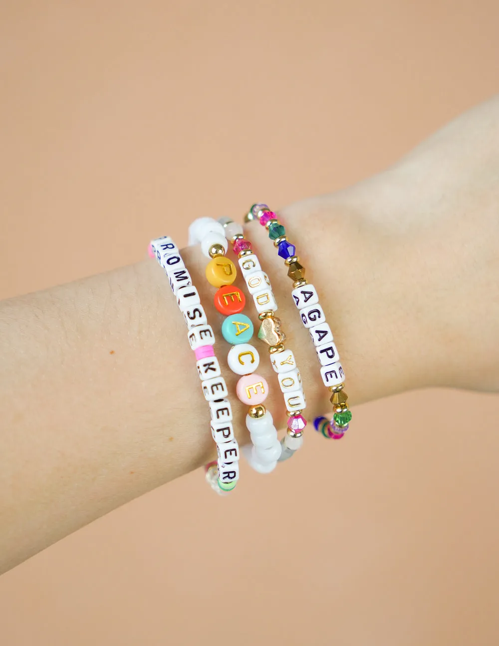 Peace Multicolored Letter Bracelet