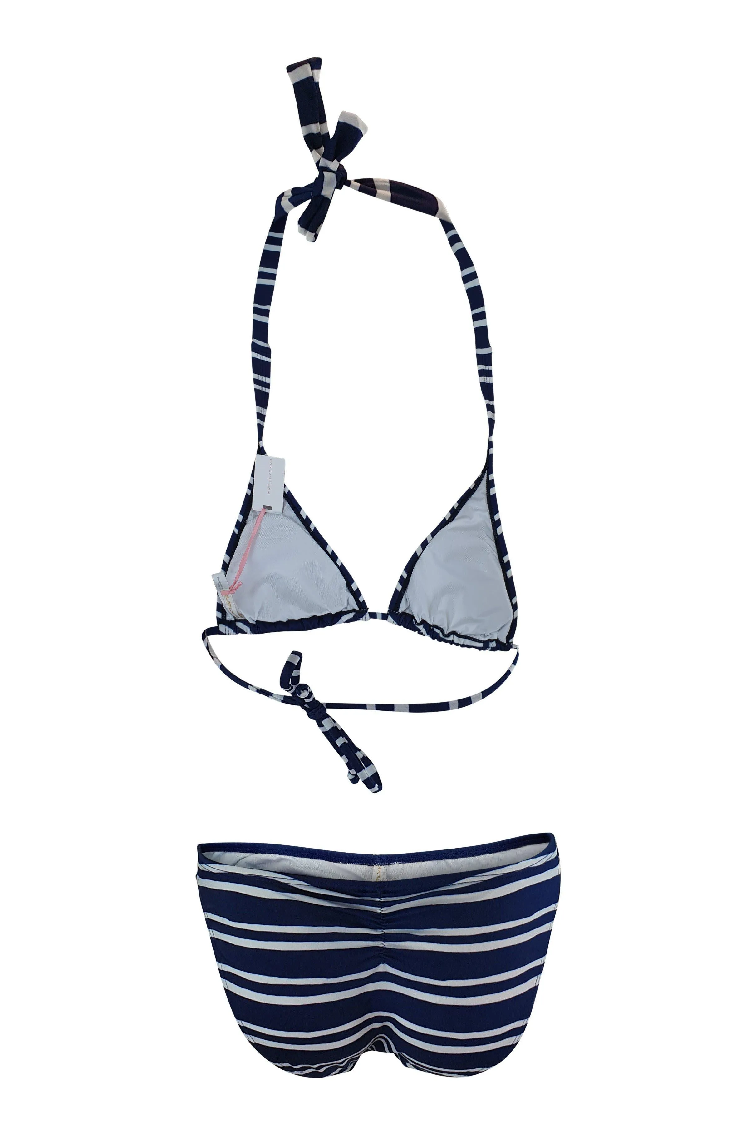 PILY Q Nautical Stripe Halter Neck Bikini (UK 10/12)