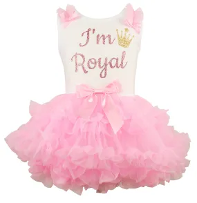 Popatu Baby Girl's & Little Girl's "I'm Royal" Ruffle Dress