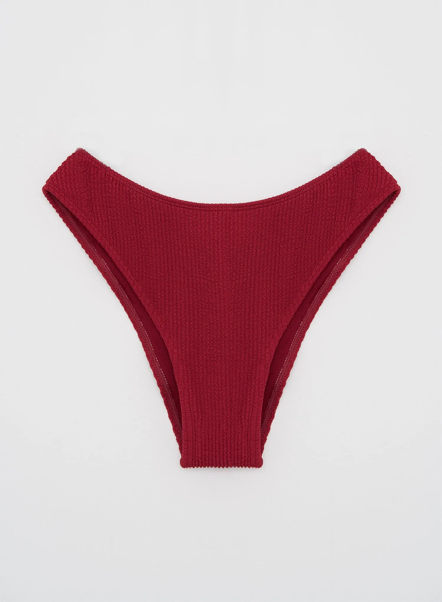 Red Crinkle Bikini Bottom- Luana