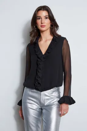 Ruffle Silk Shirt