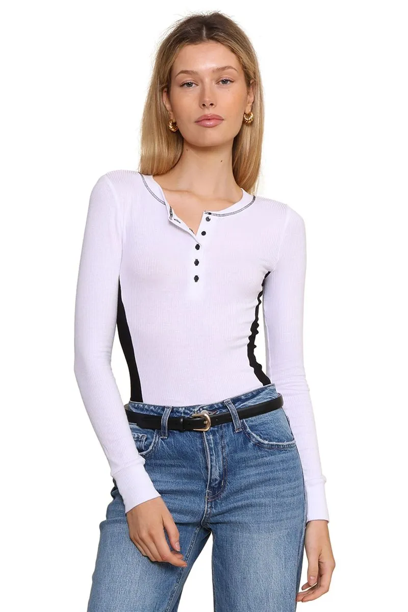 Rylie Contrast Long Sleeve Top