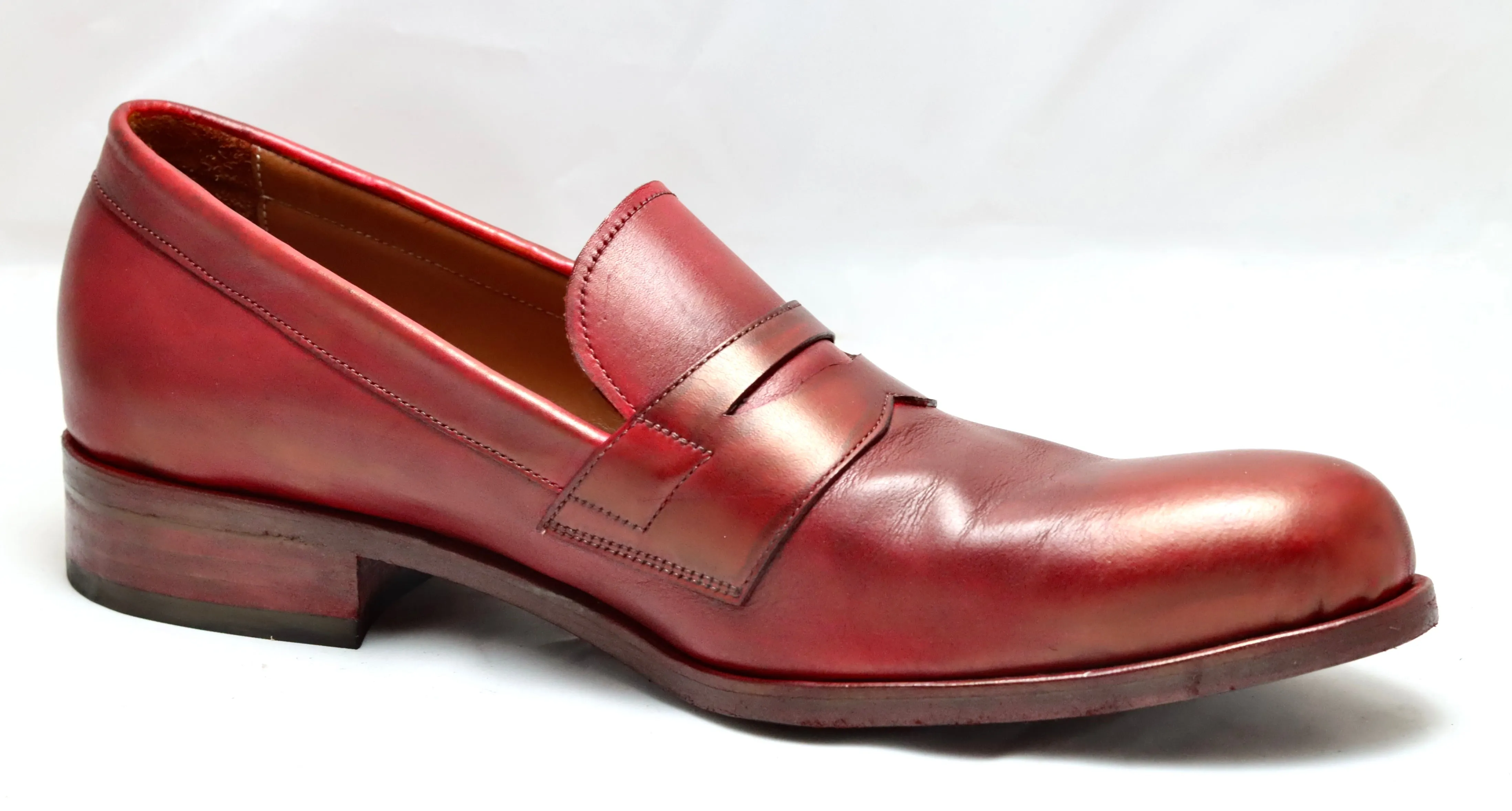 Saddle Loafer  |  Dark red  | Calf