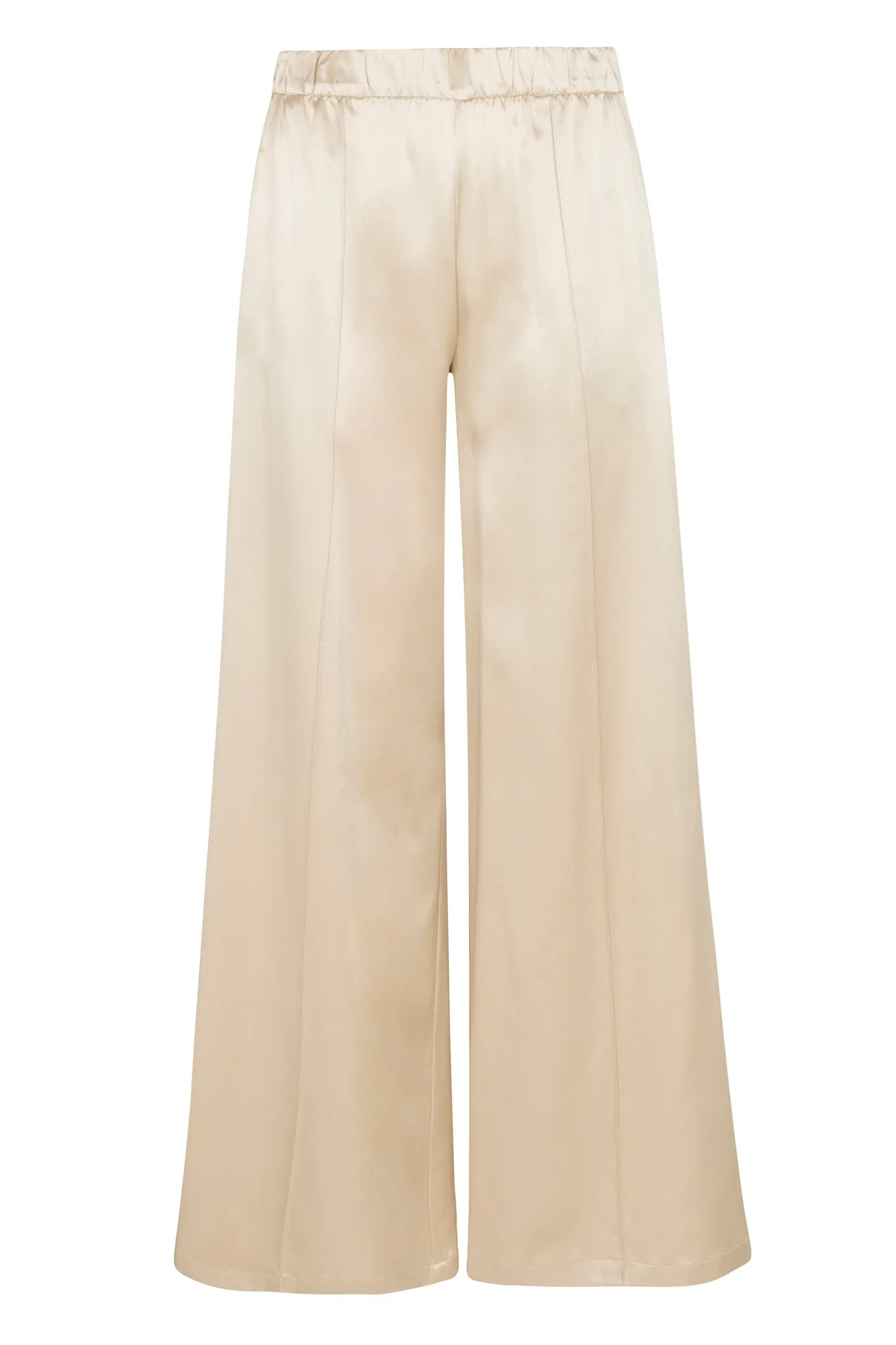 Sand Silk Wide Leg Pintuck Pants