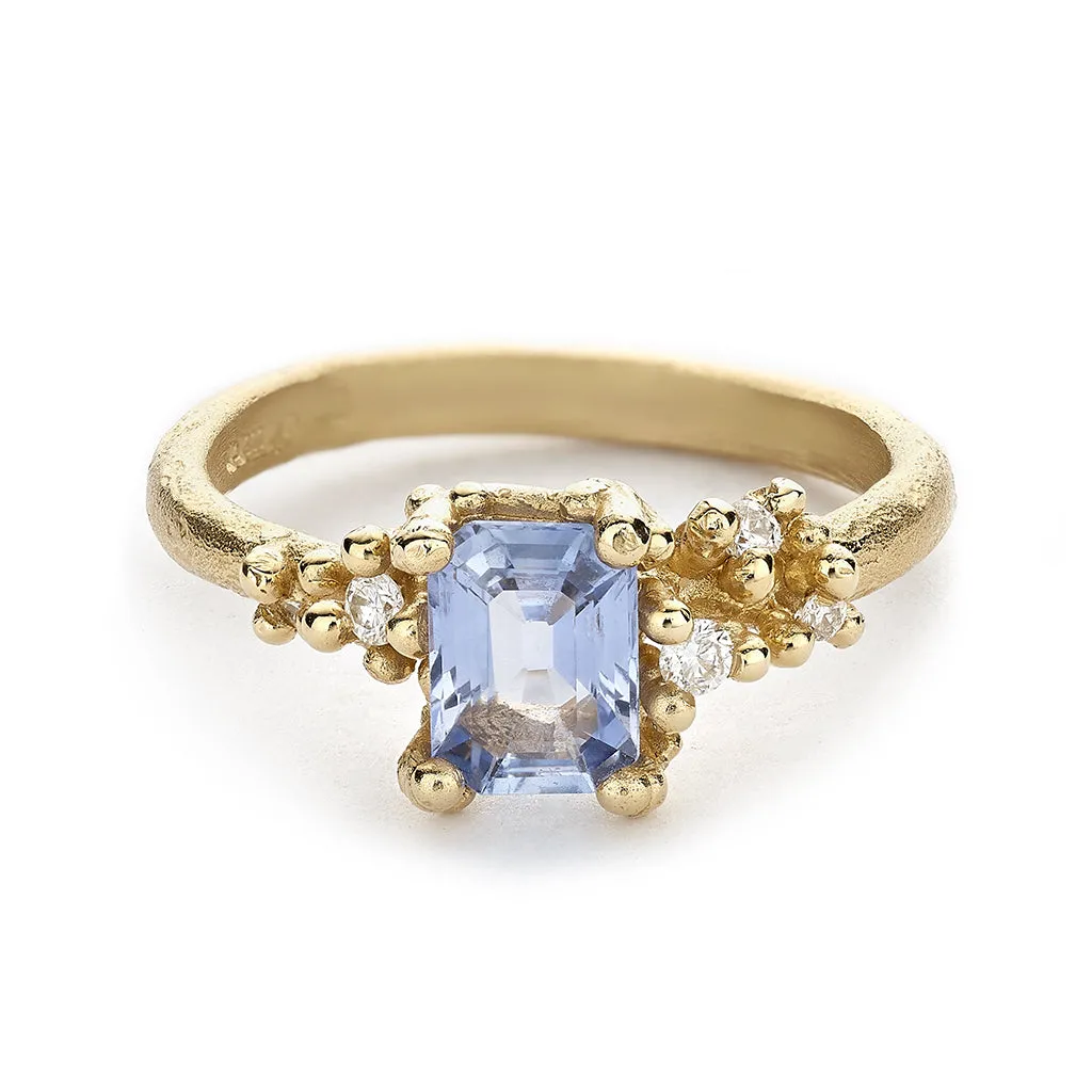 Sapphire and Diamond Ring with Granules