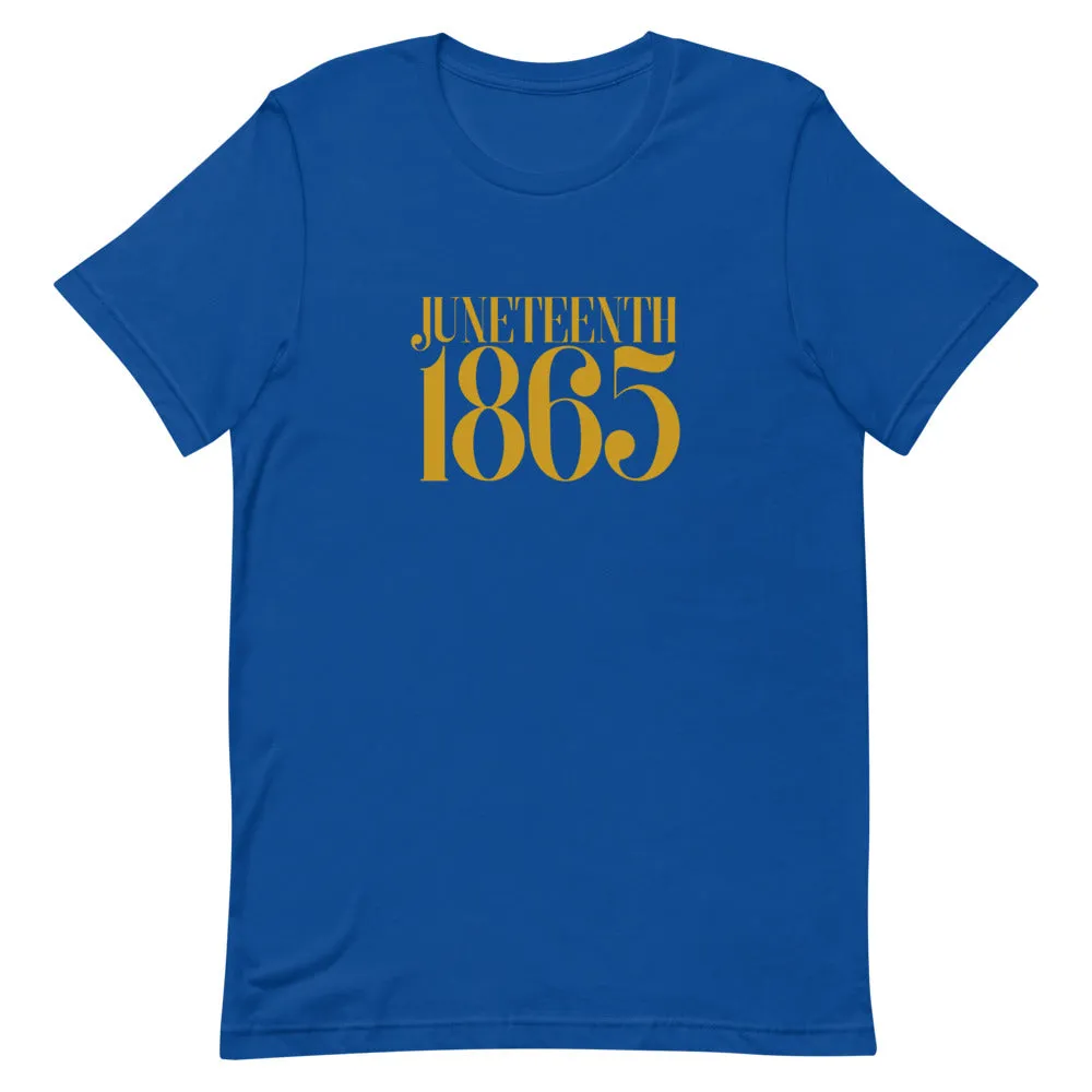 Short-Sleeve Unisex T-Shirt - Gold & Blue Juneteenth 1865