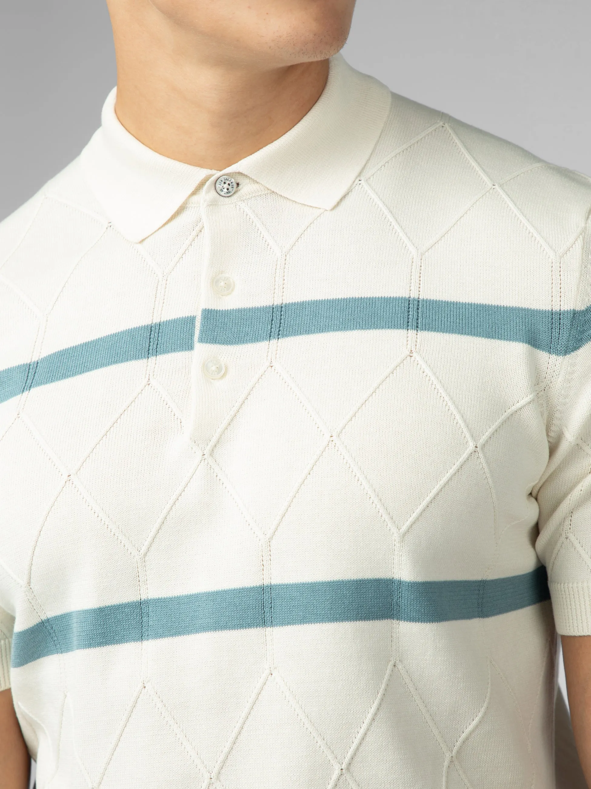 Signature Argyle Stripe Polo - Ivory