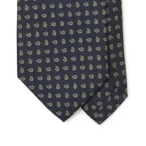 Silk Foulard Mini Paisley Print Tie