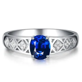 Simple Fashion Brilliant Sapphire Adjustable Ring - 925 Sterling Silver