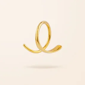 Single 10K Gold Spiral Huggie Earring