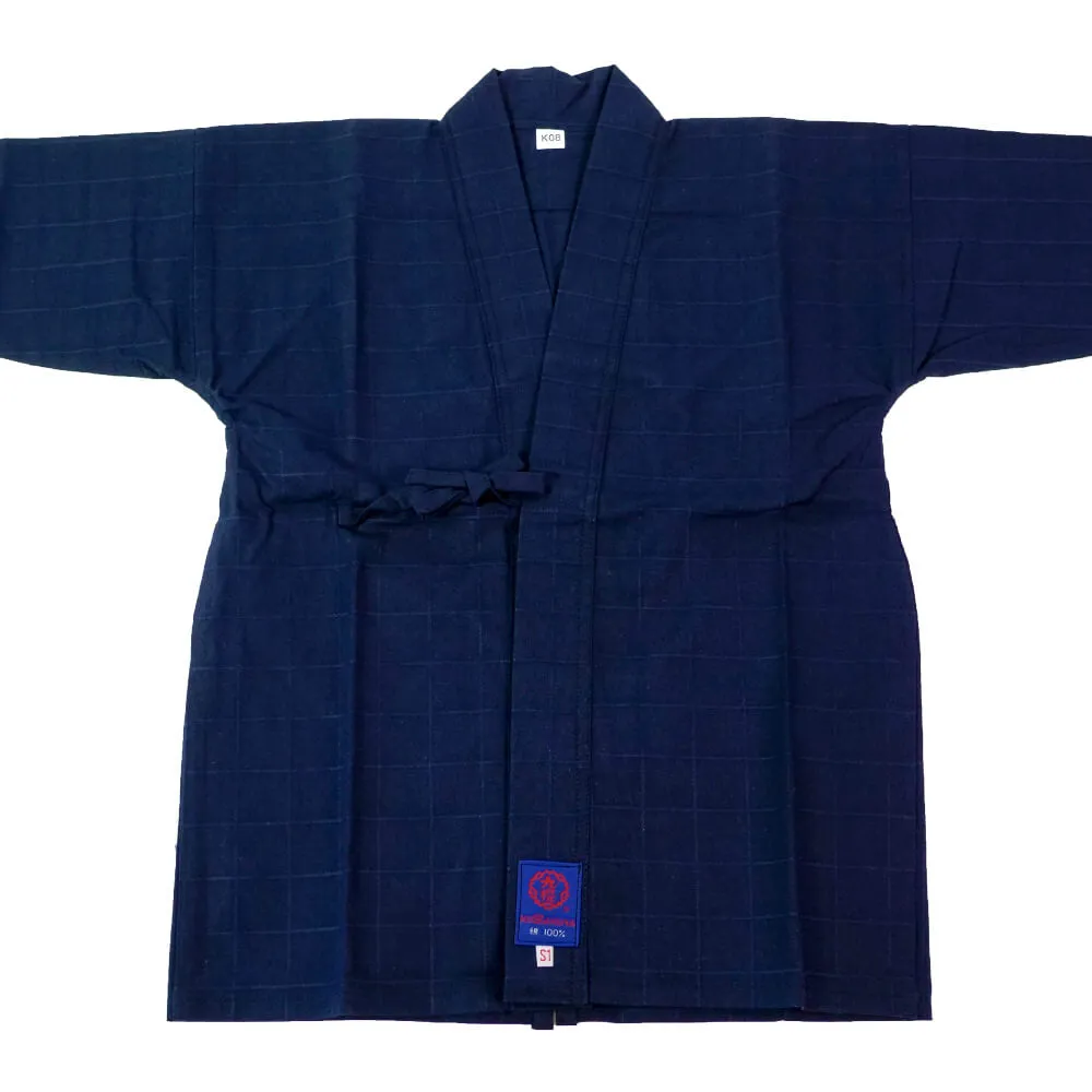 Single Layer Checked Pattern Navy Kendogi - Jacket [For Kids]