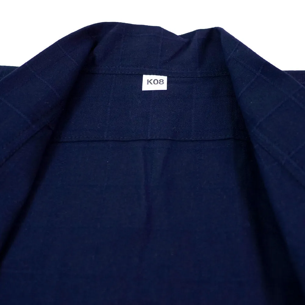 Single Layer Checked Pattern Navy Kendogi - Jacket [For Kids]