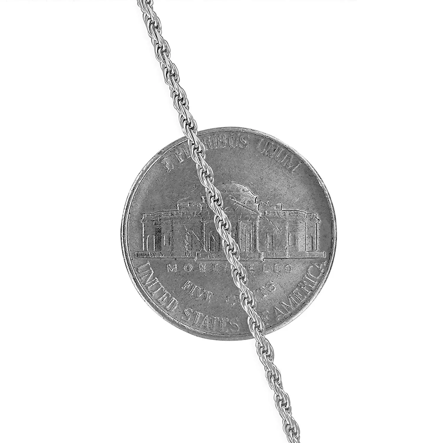 Sterling Silver 1.5mm Diamond-Cut Rope Chain Necklace Solid Italian Nickel-Free, 14-30 Inch