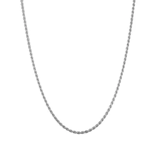 Sterling Silver 1.5mm Diamond-Cut Rope Chain Necklace Solid Italian Nickel-Free, 14-30 Inch