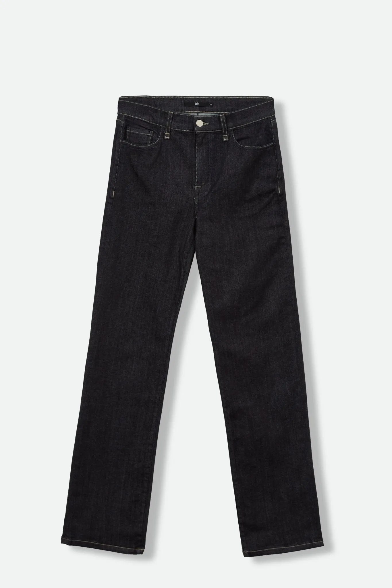 STRAIGHT LEG FIVE POCKET PANT IN DARK WASH COTTON DENIM STRETCH