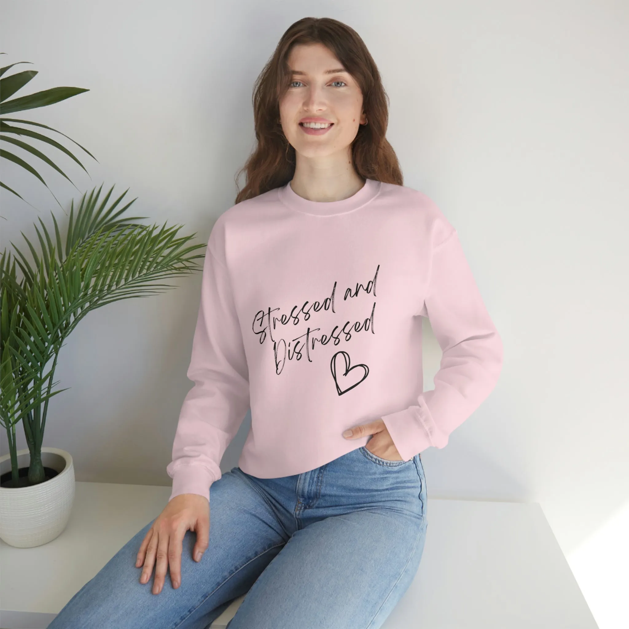 Stressed and Distressed Crewneck Sweatshirt (Light Colors)