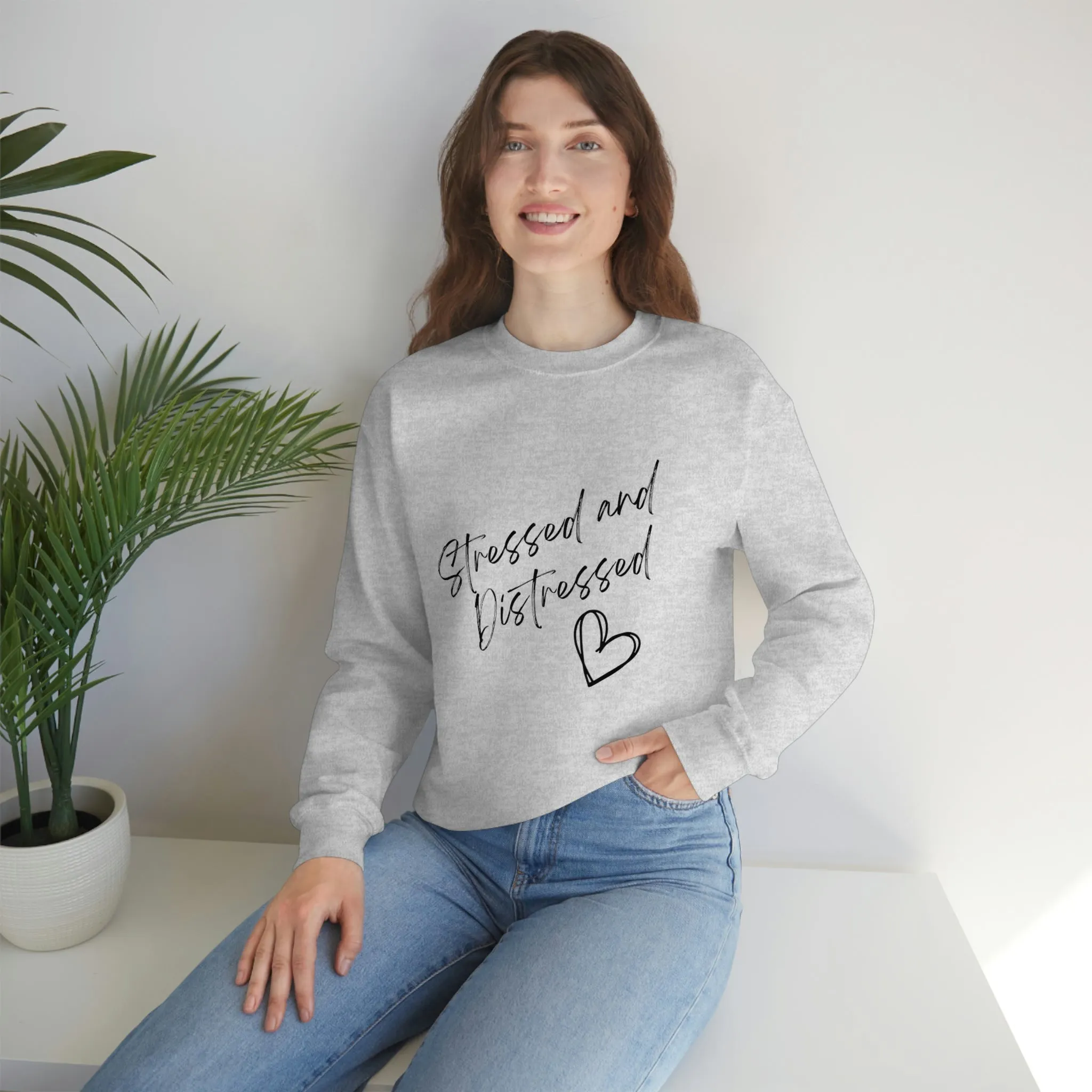 Stressed and Distressed Crewneck Sweatshirt (Light Colors)