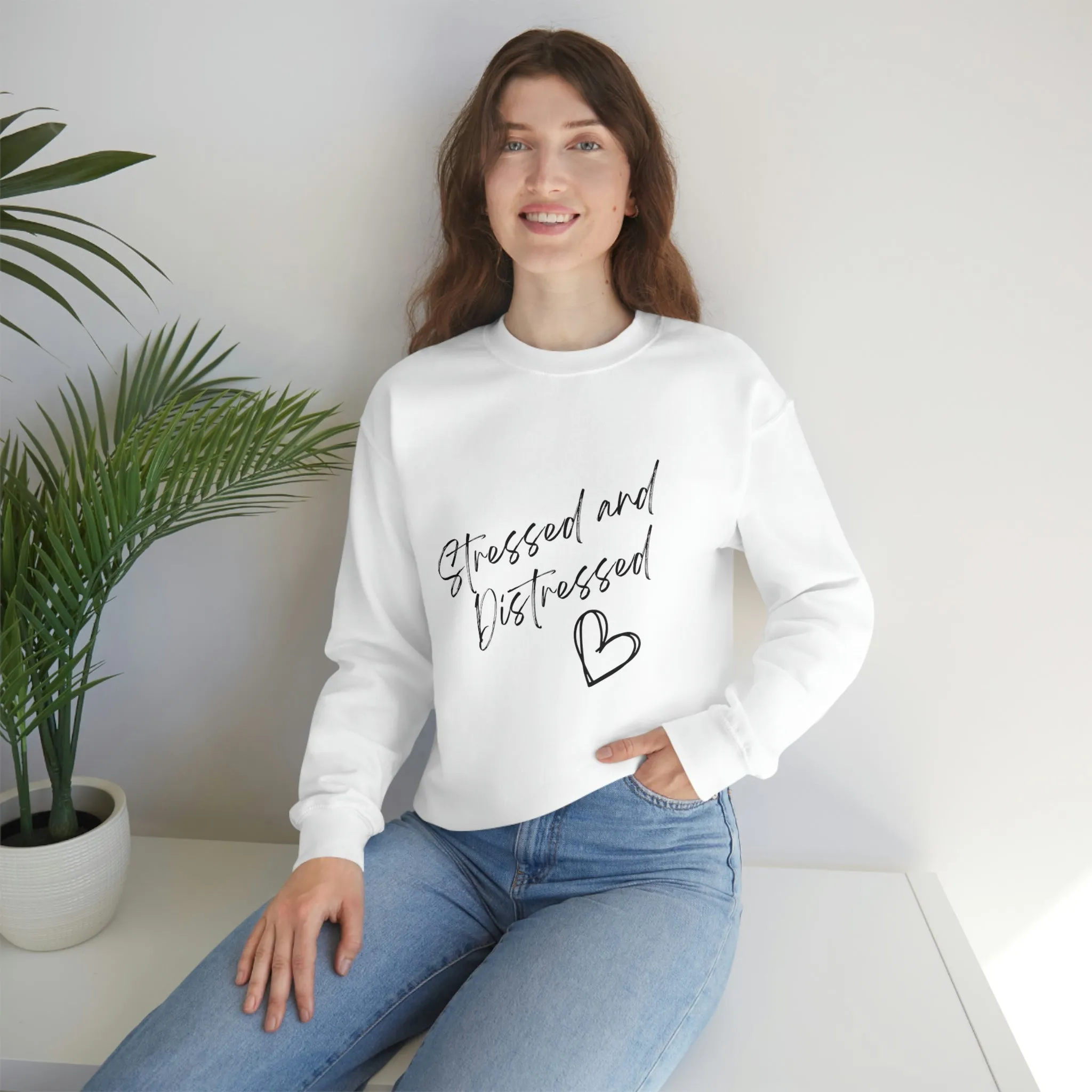 Stressed and Distressed Crewneck Sweatshirt (Light Colors)