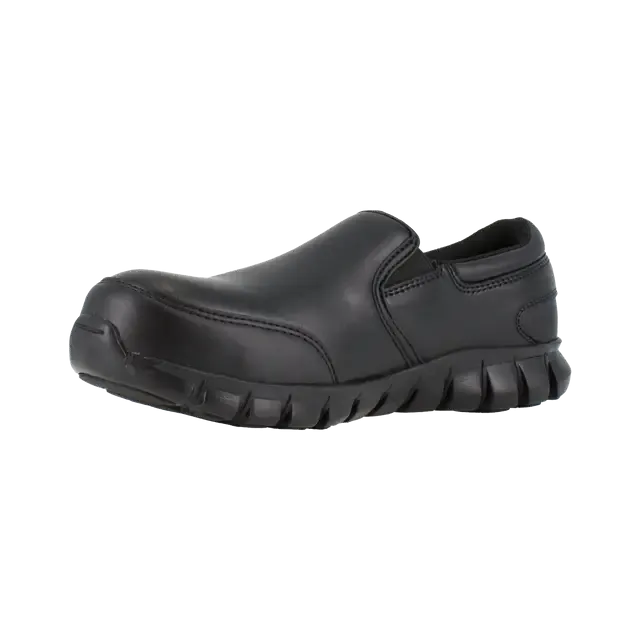 Sublite Cushion Composite-Toe Slip On Athletic Work Shoe Black