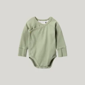 Susukoshi Organic Kimono L/S Bodysuit - Sage