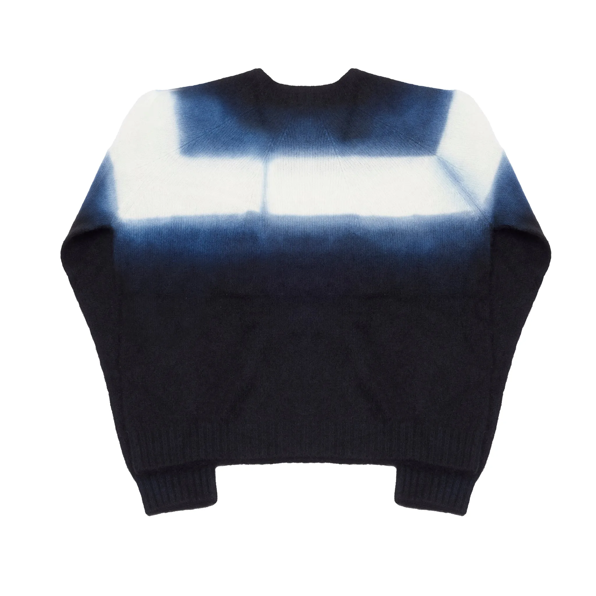 Suzusan Itajime Shibori Seamless Short Pullover in Fog Black / Natural White