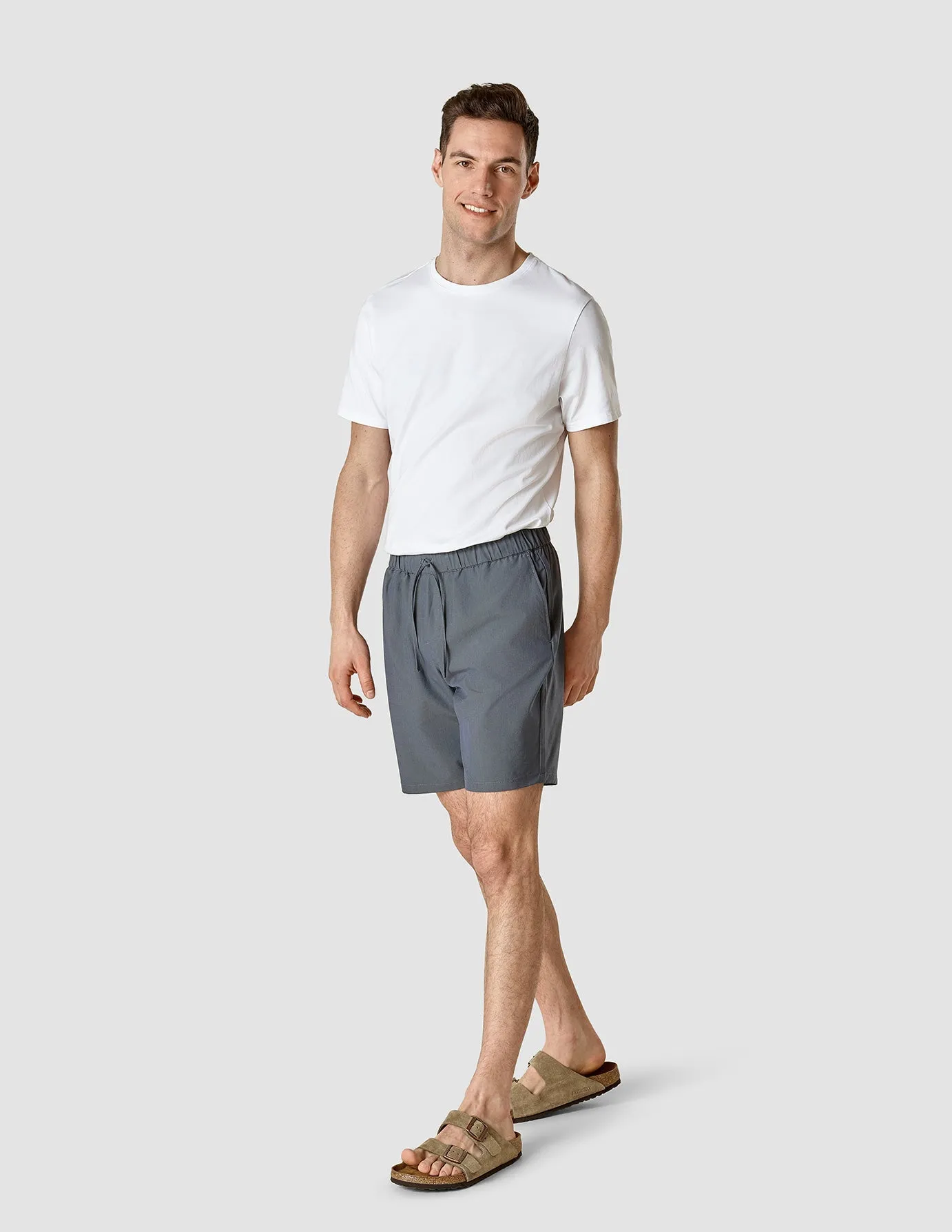 Tech Linen Elastic Shorts Navy