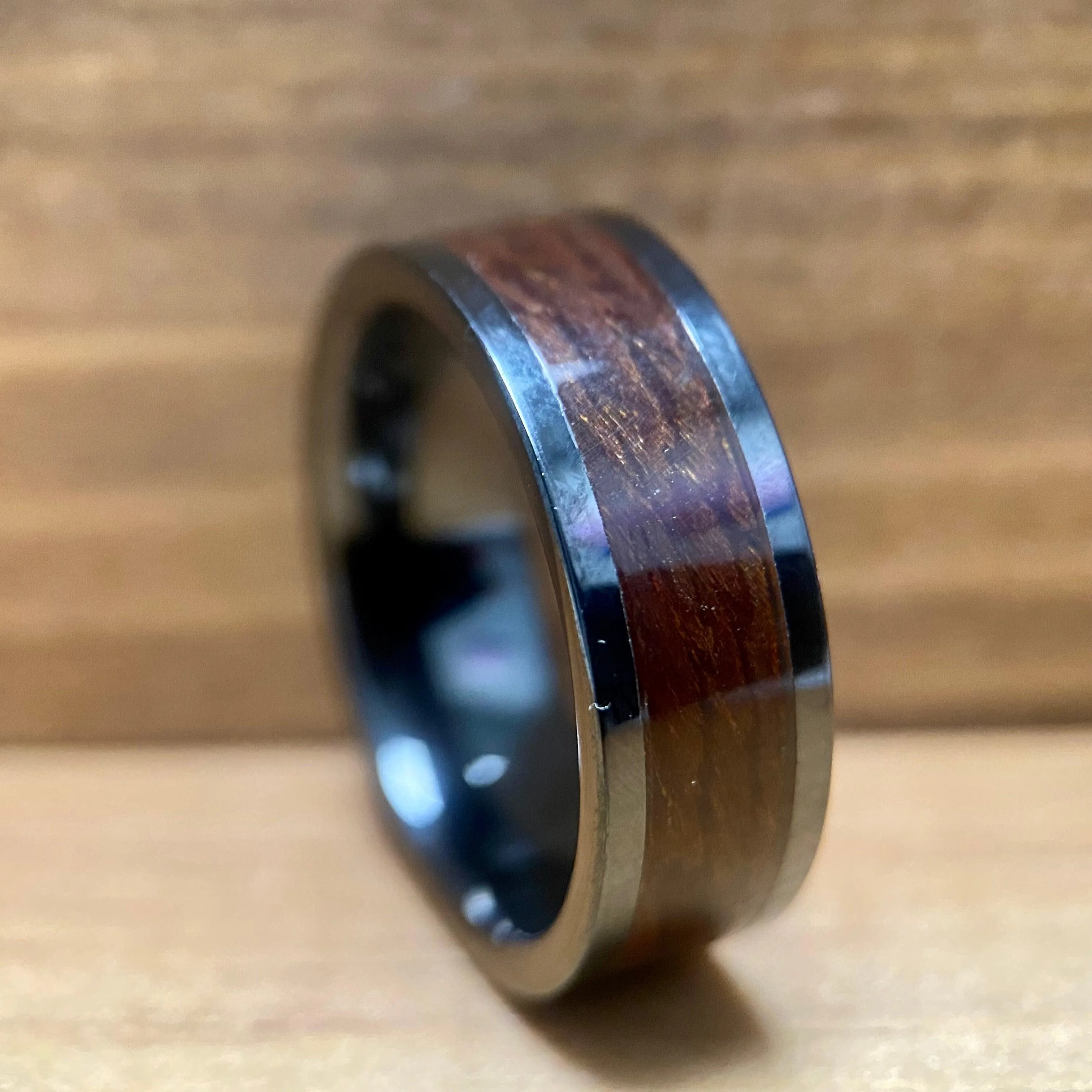 “The H Potter” 100% USA Made Black Ceramic Ring With Wood From King's Cross Station