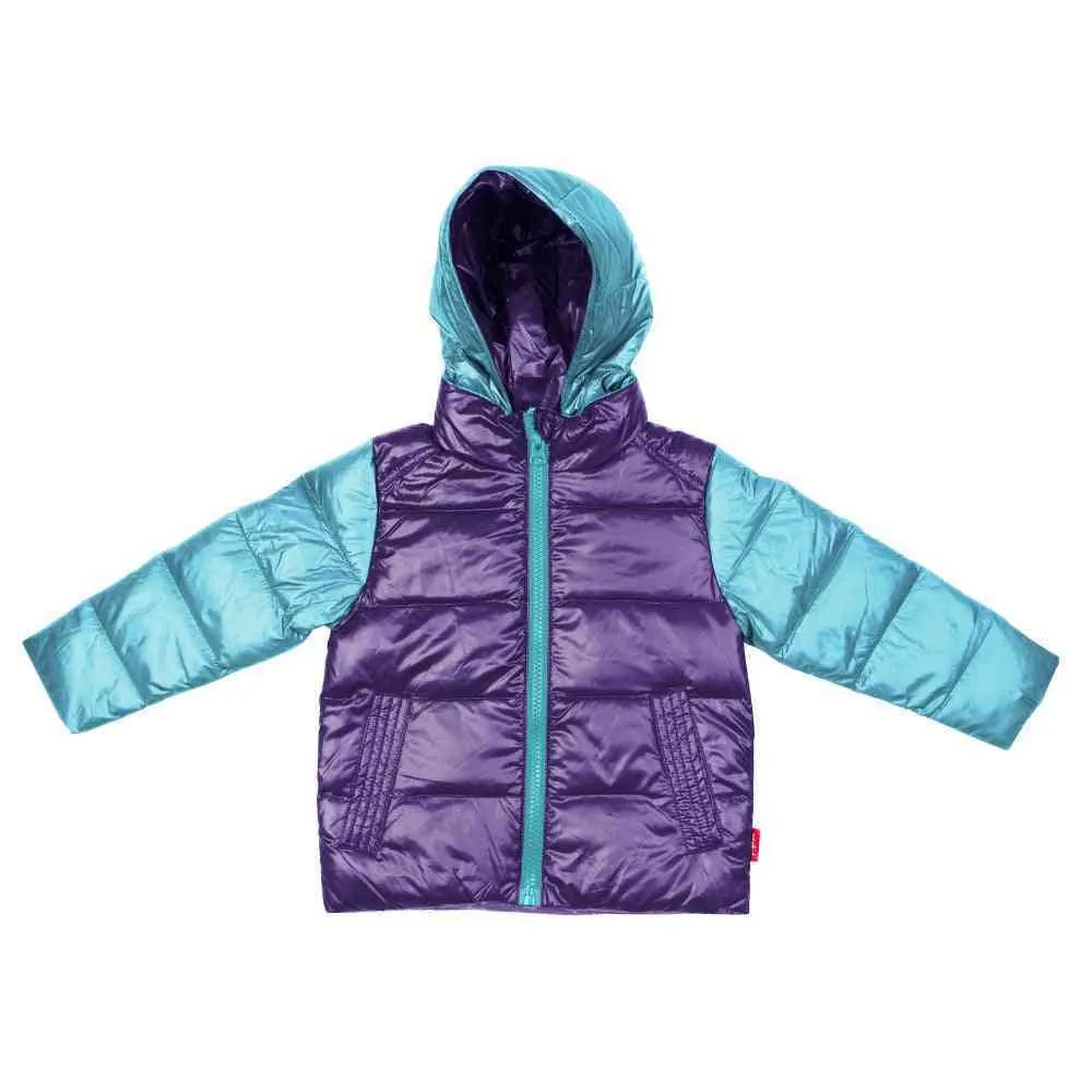 The Road Coat Down -  Aqua / Purple