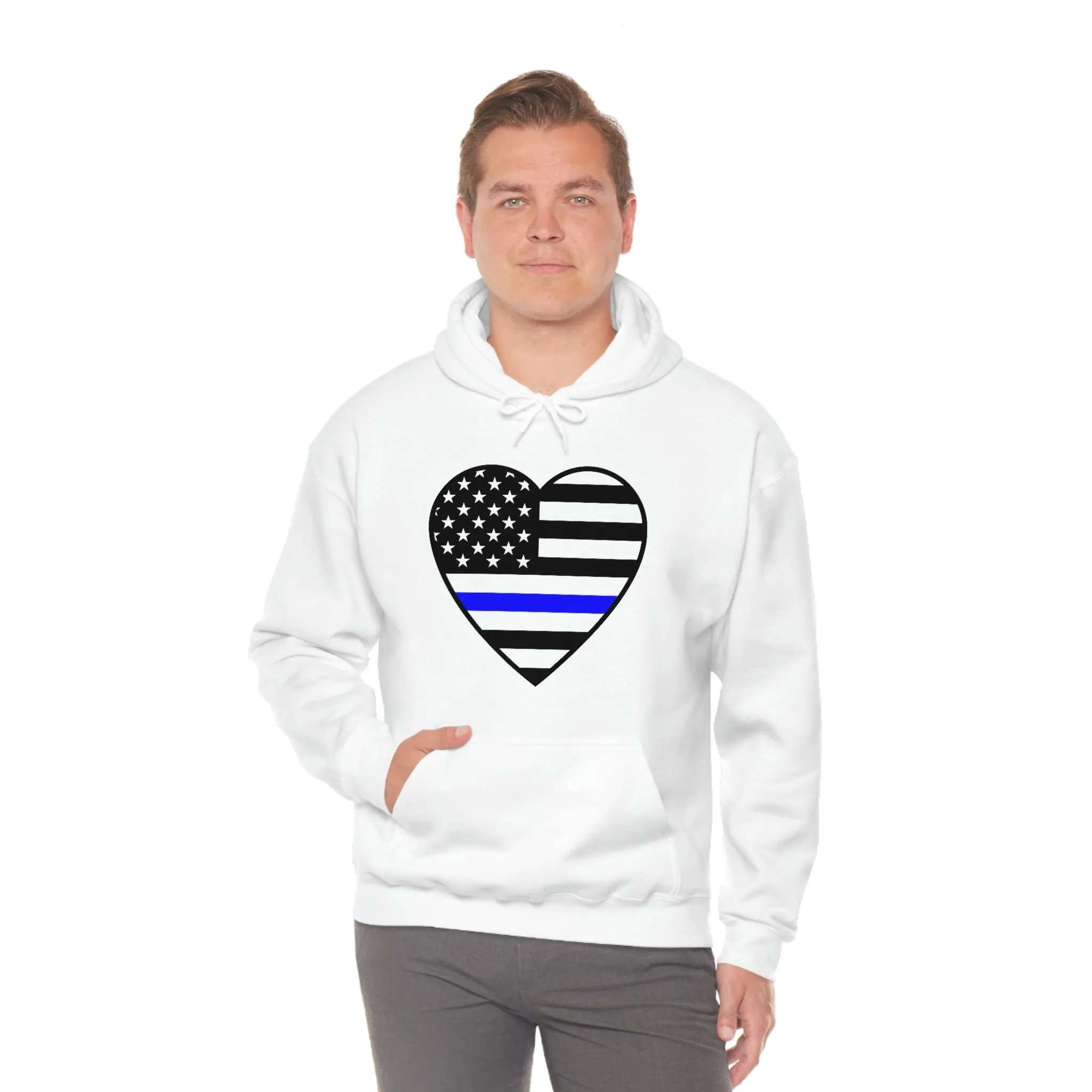 Thin Blue Line Heart Unisex Hoodie