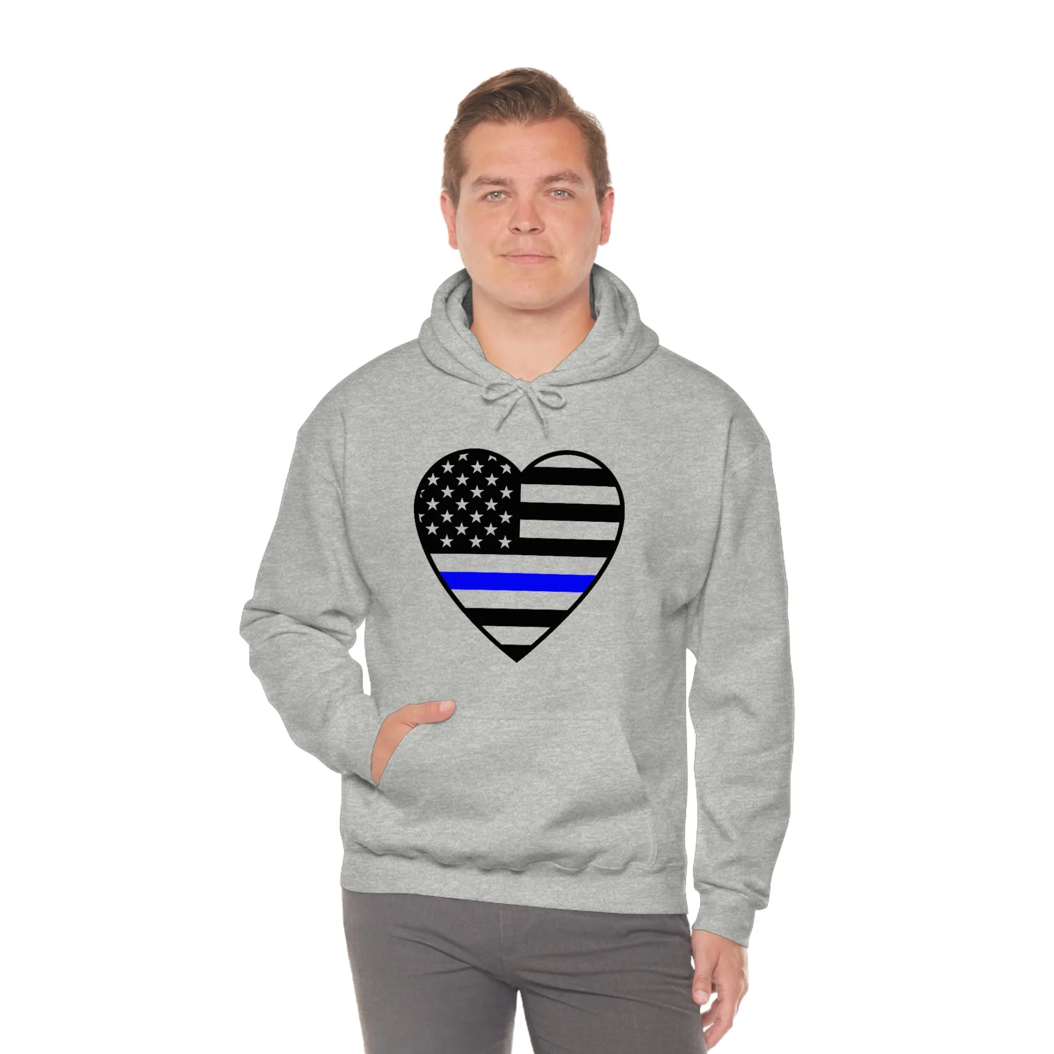 Thin Blue Line Heart Unisex Hoodie