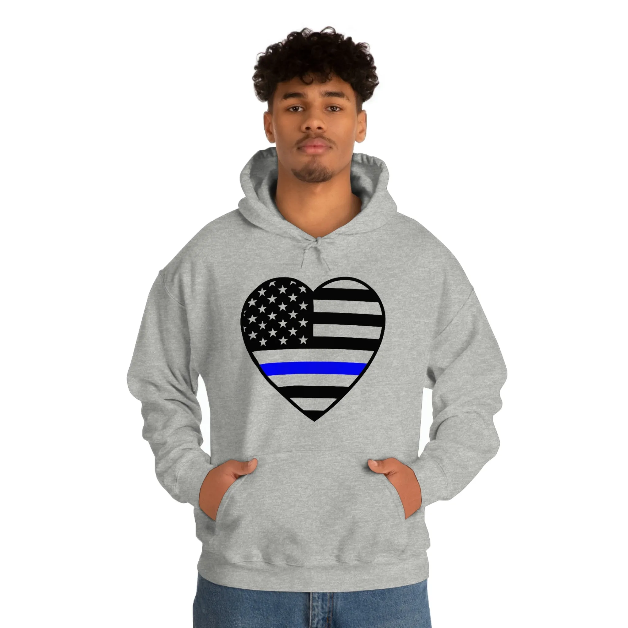 Thin Blue Line Heart Unisex Hoodie