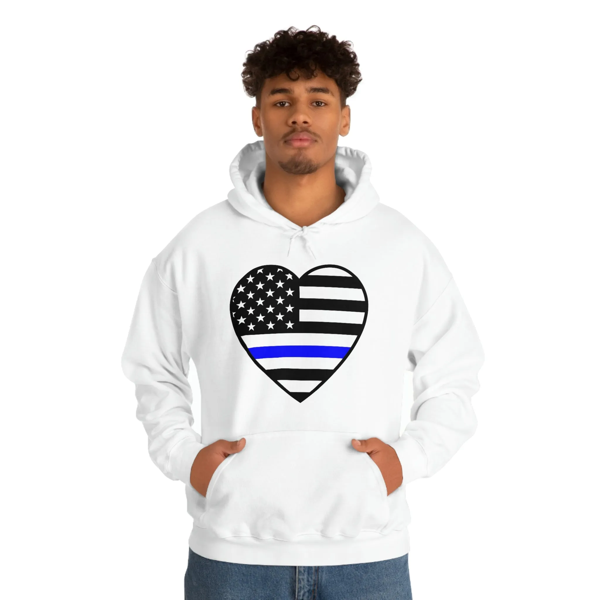 Thin Blue Line Heart Unisex Hoodie