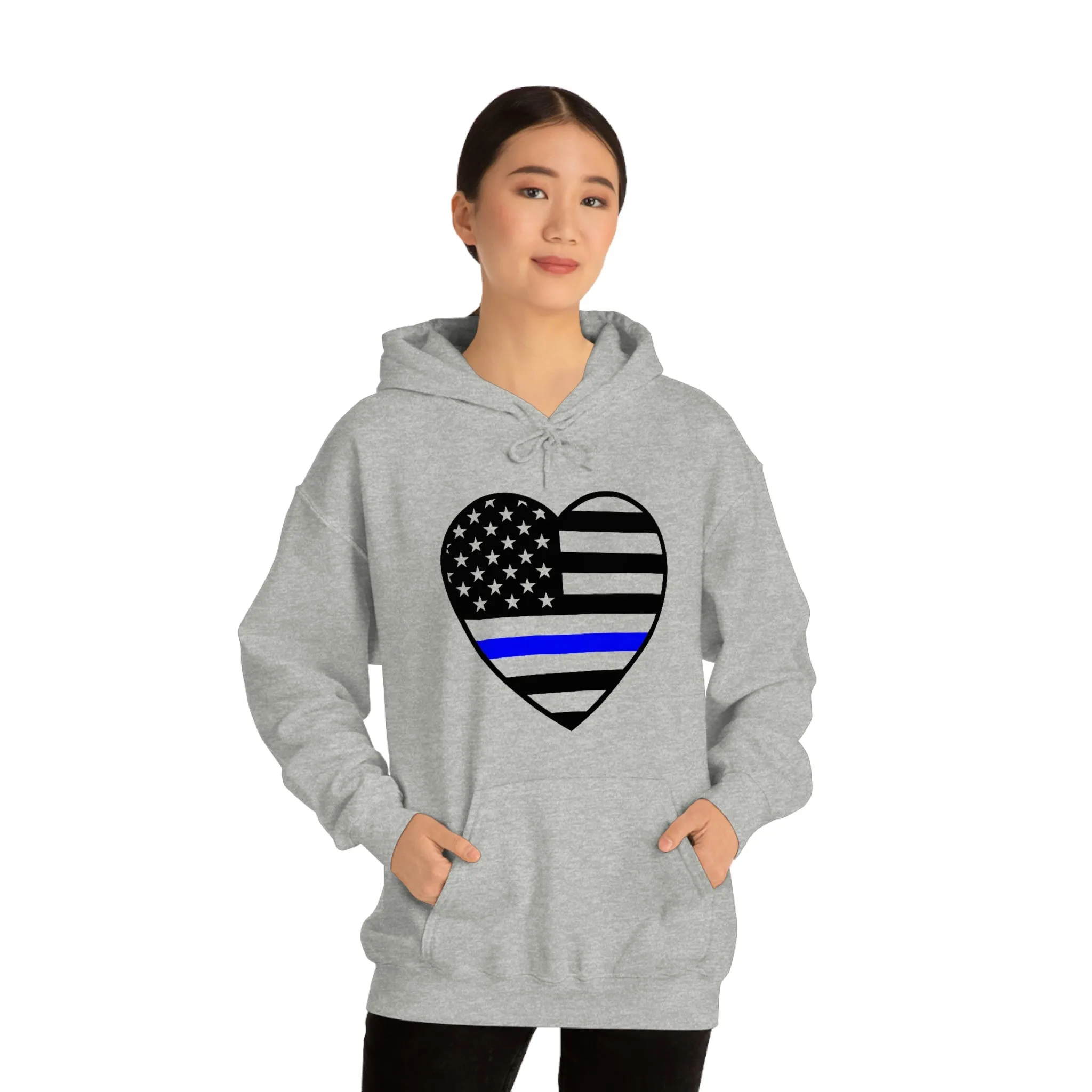 Thin Blue Line Heart Unisex Hoodie