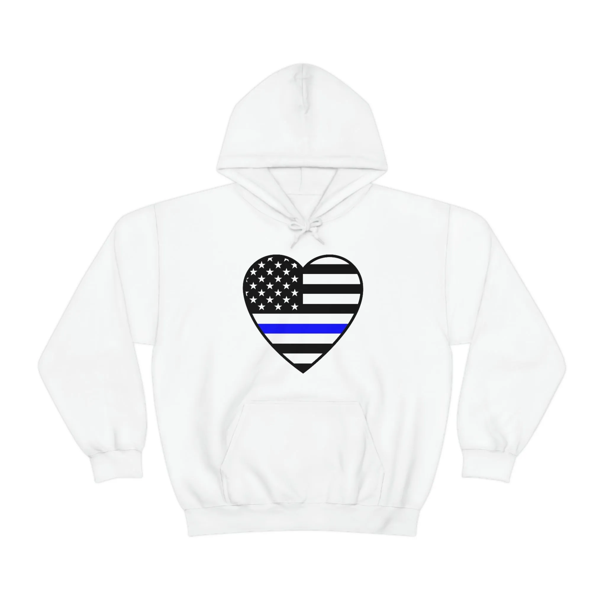 Thin Blue Line Heart Unisex Hoodie