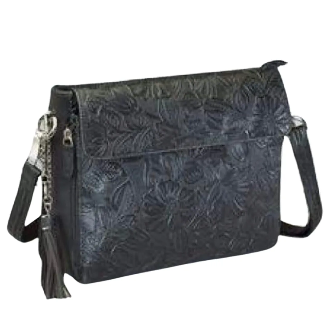 Tooled American Cowhide Leather Concealed Clutch Purse