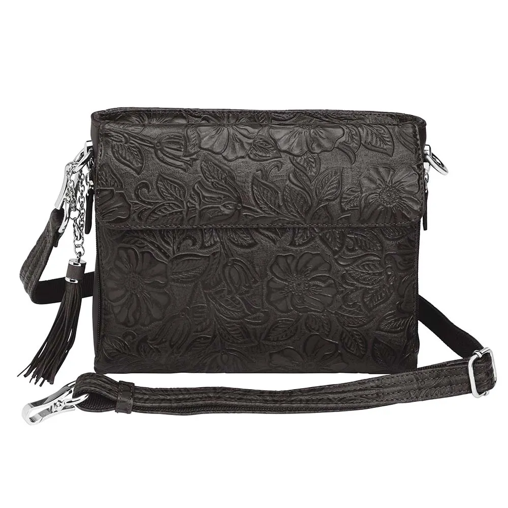 Tooled American Cowhide Leather Concealed Clutch Purse