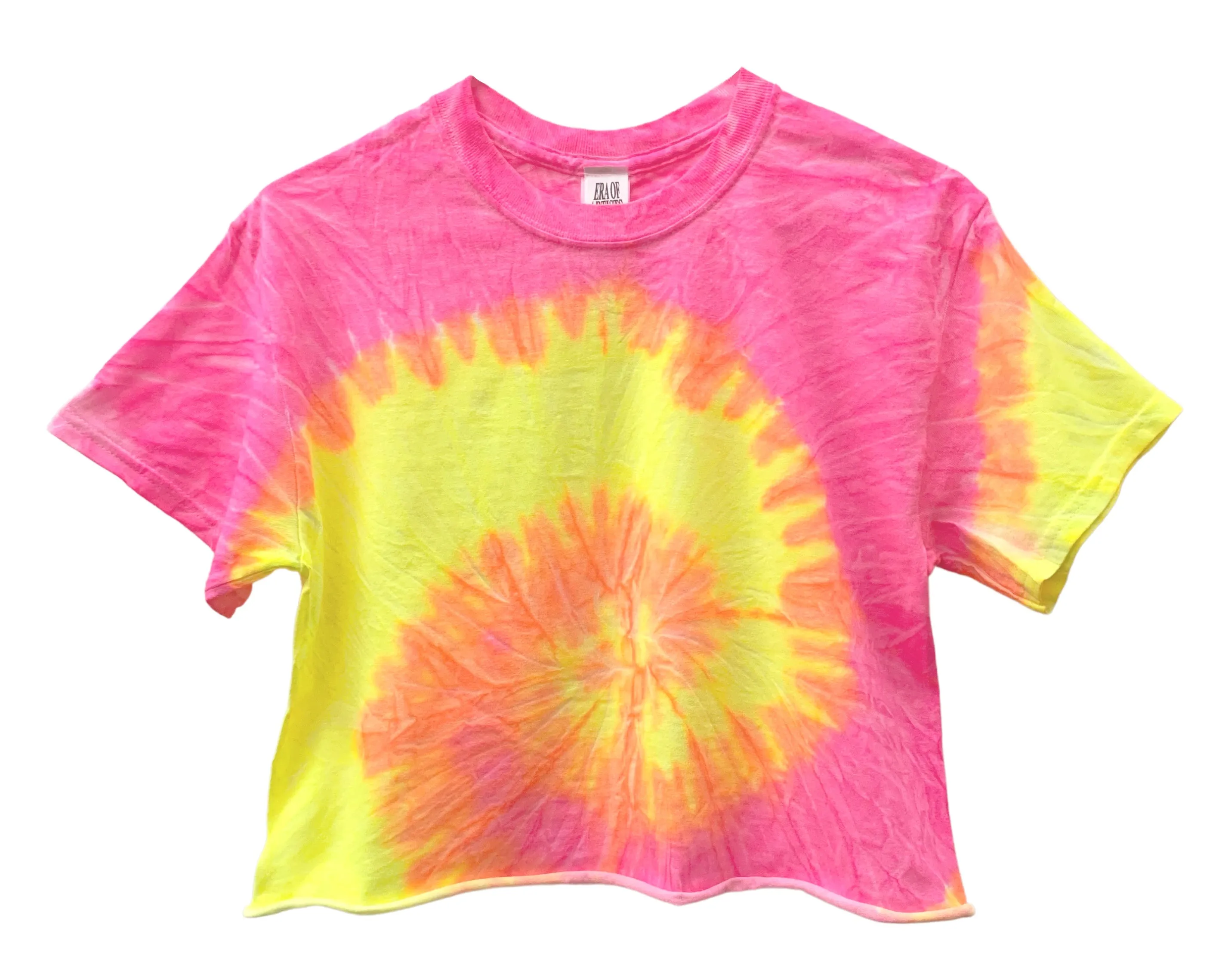 Tropical Neon Tie-Dye Cropped Unisex Tee