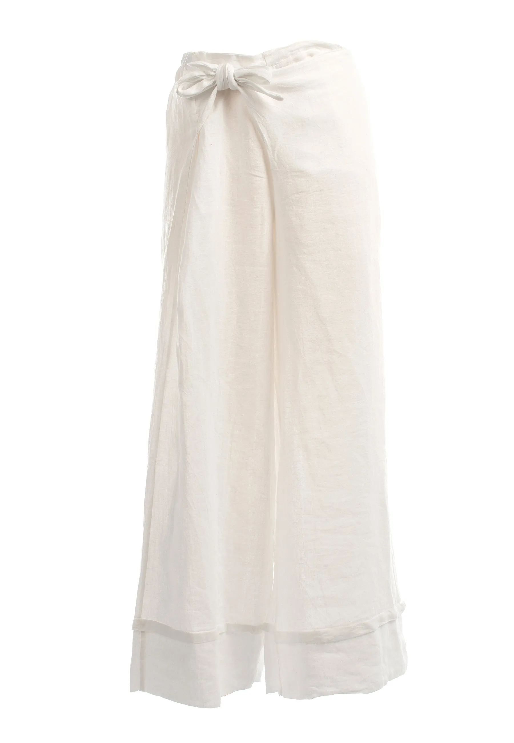 Trousers 100% linen with bow