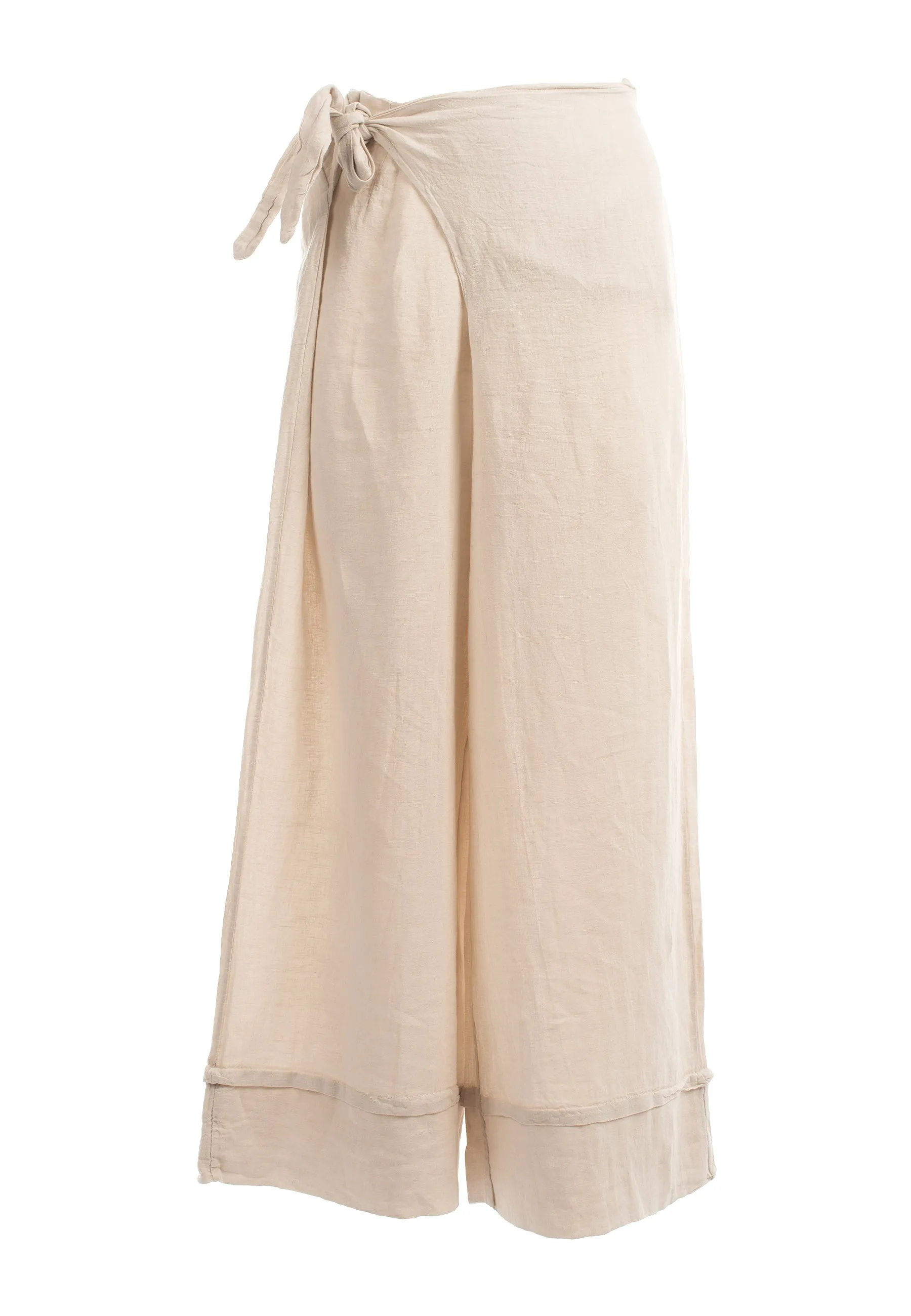 Trousers 100% linen with bow