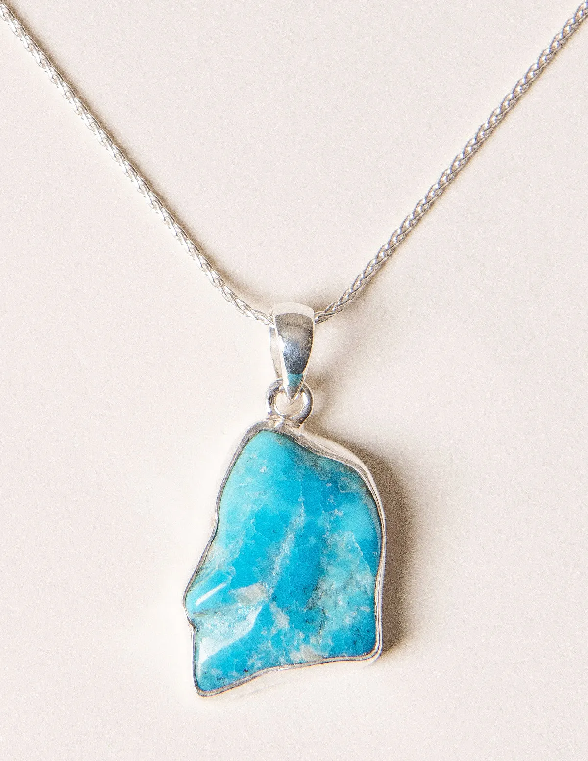 Turquoise Free Form Pendant - One Of A Kind